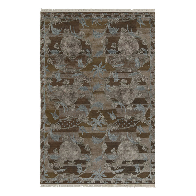 Handmade Silk and Wool Area Rug