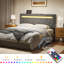 Tête de lit ajustable Majerle pour lit grand avec lumière DEL et ports USB, tête de lit tapissier-1709037675-1709037672
