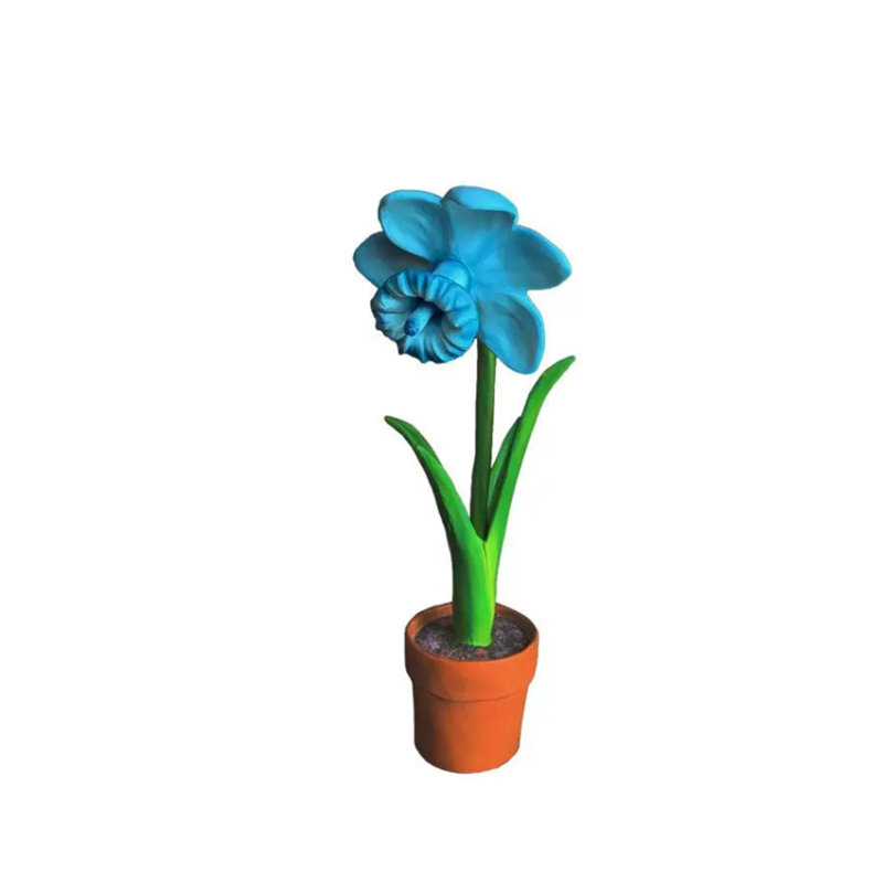 Statue de petit narcis bleu en pot