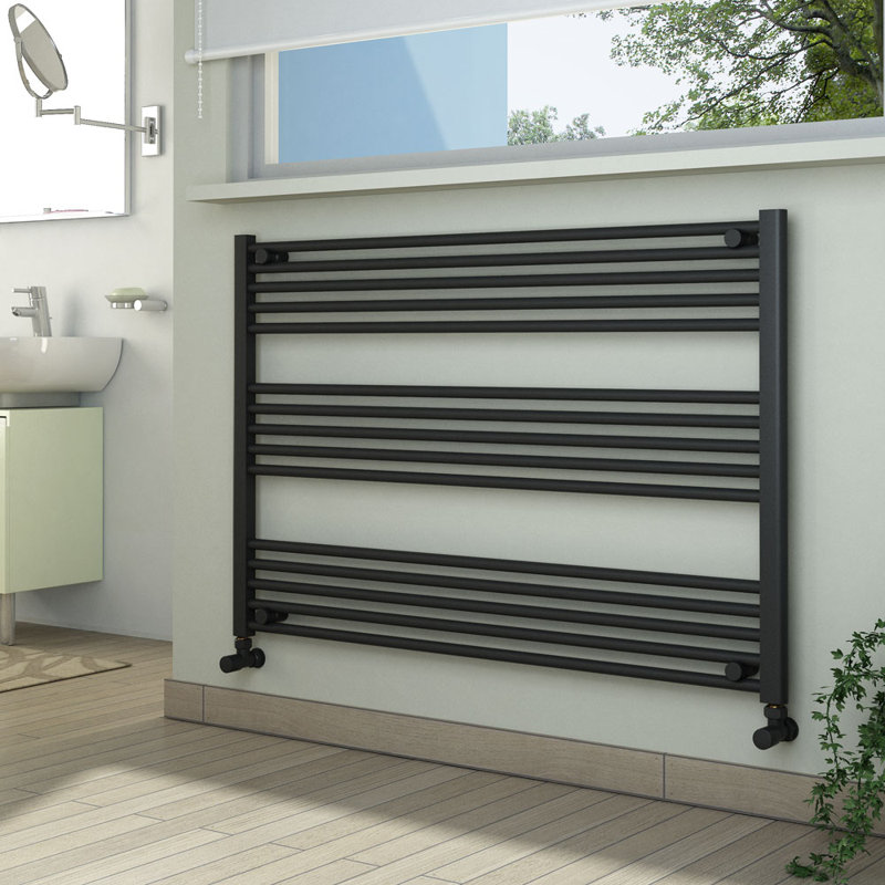 Sharen Straight Towel Rail Heated Towel Rails, 80cm H x 120cm W x 3cm D