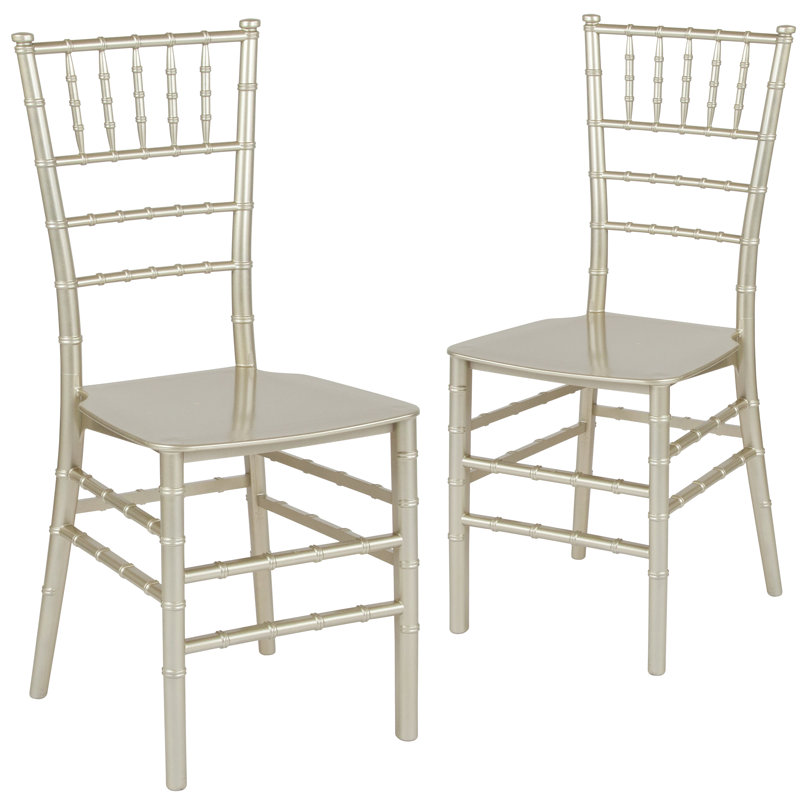 Tioga Resin Stacking Chiavari Chair, Beige