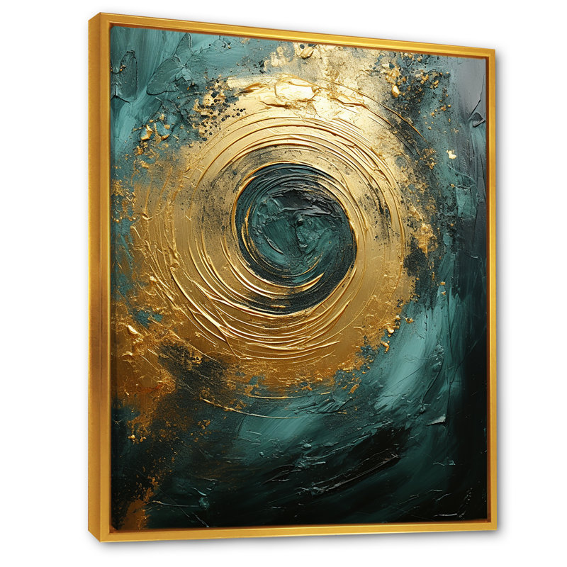 Midas Forest Spirals I, reproduction d'art sur toile, H 40 po x l 30 po, Cadre flottant doré
