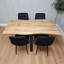 Wooden Brown Dining Table with 4 Black Velvet Chairs, Stylish Dining Room Furniture-1205007191-1227633367