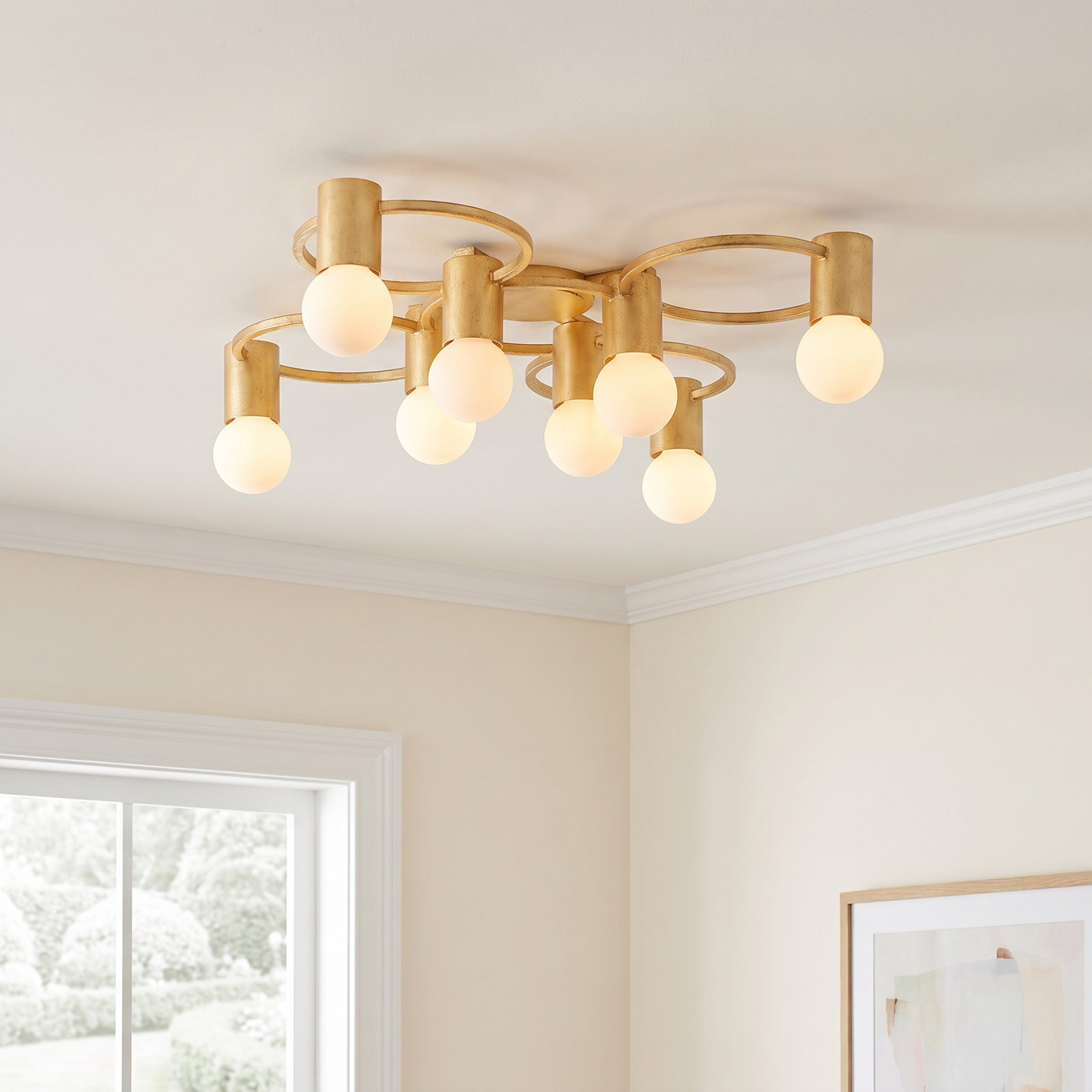 Nique 8-Light Flush Mount, Gold Leaf