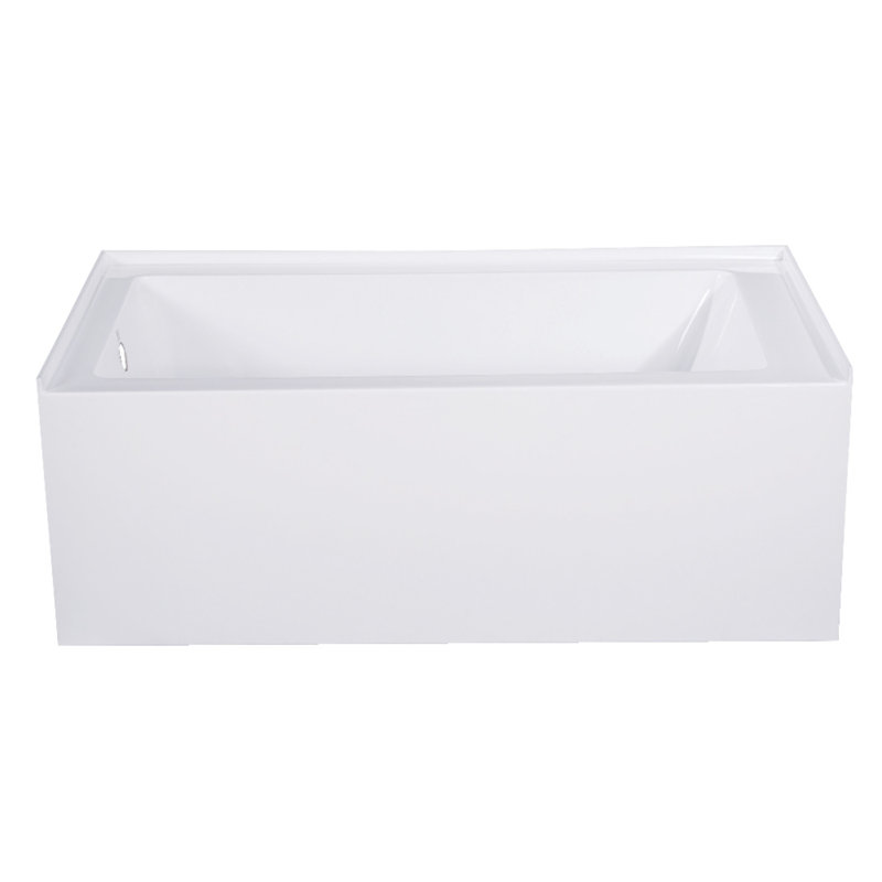 Kingston Brass Aqua Eden 54-Inch Acrylic Rectangular 3-Wall Alcove Tub, Left