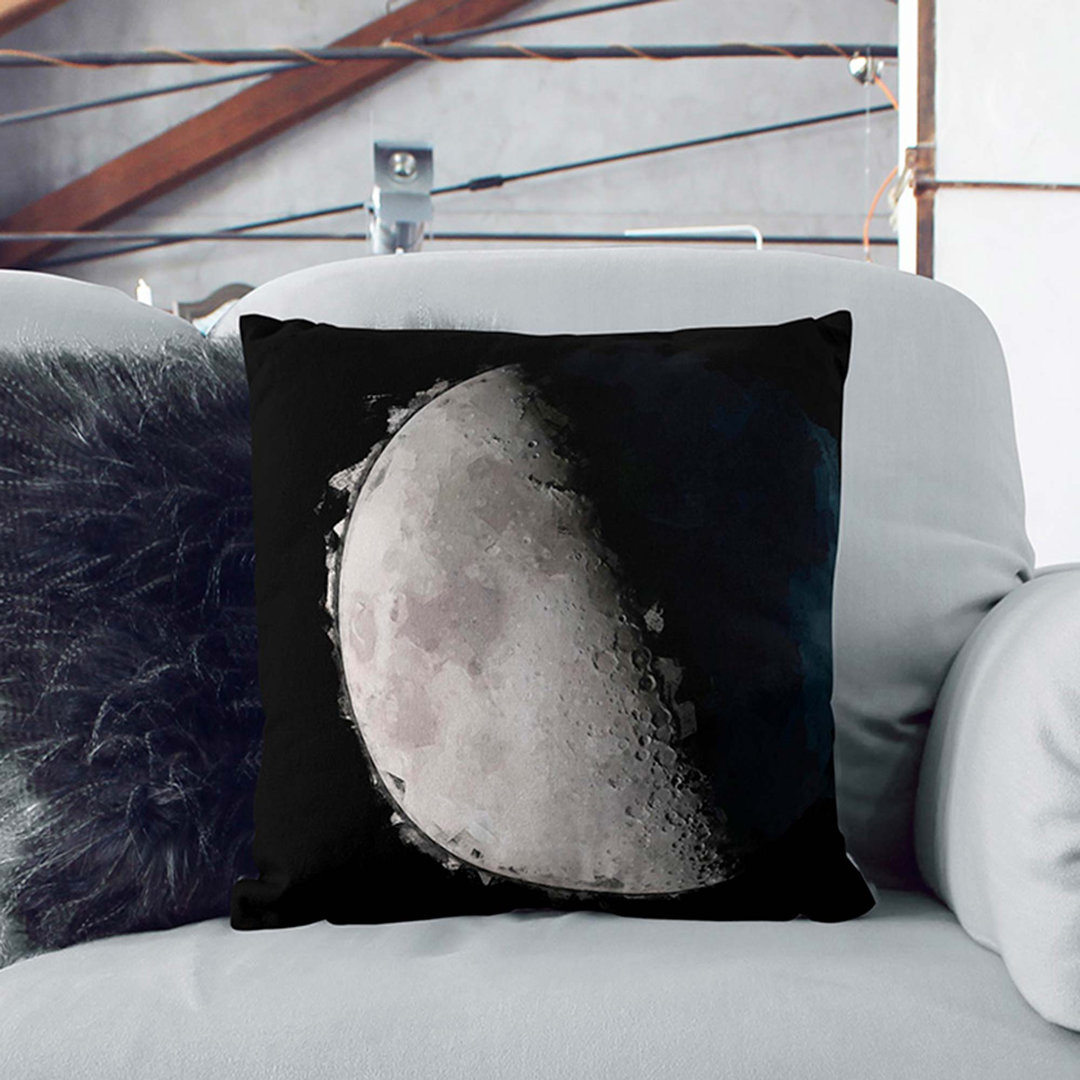First Quarter of the Moon in Abstract Cushion with Filling