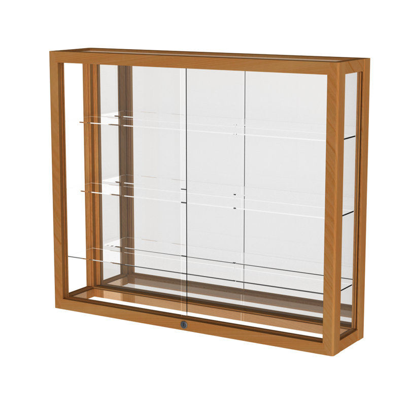 Heirloom Series 30'' H x 36'' W Wood Trophy Display Case, Autumn Oak, Mirror
