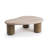 Marbello Coffee Table with Travertine Effect Concrete Top and Faux Wood Legs Indoor Outdoor Modern Design