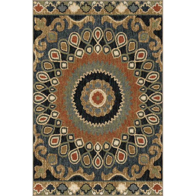 Tapis tissé à motif de feuilles à motif moderne, Rectangle 2 pi 4 po x 4 pi