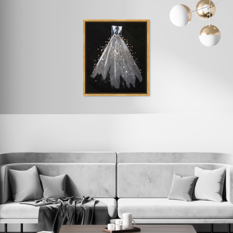 Cendrillon, reproduction d'art graphique sur toile, Toile encadrée d'or, H 20 po x l 16 po x 1,5 po