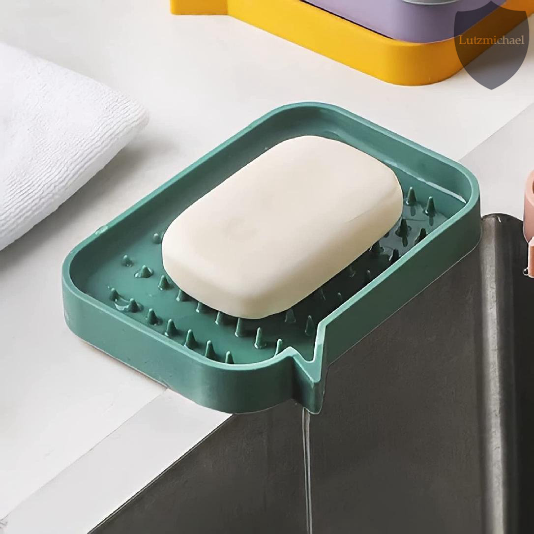 Silicone Soap Dish With Drain Bar Soap Holder for Shower Bathroom Self  Draining Waterfall Soap Tray Saver For Kitchen