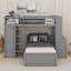 Lit mezzanine simple avec tablettes, bureau et garde-robe-794103642
