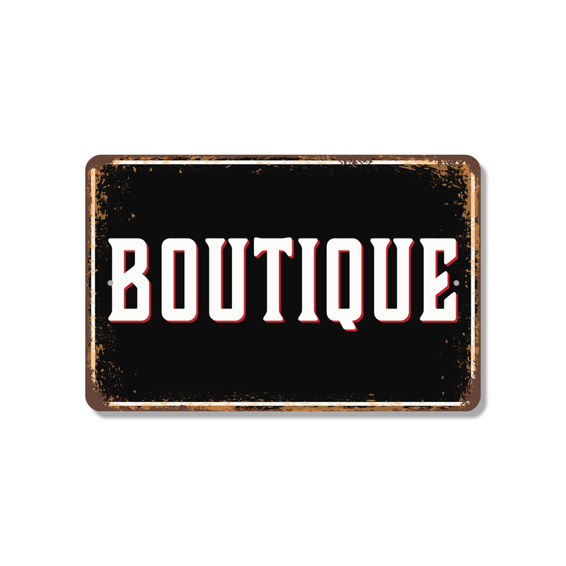 Enseigne en plastique 8 po x 12 po Boutique