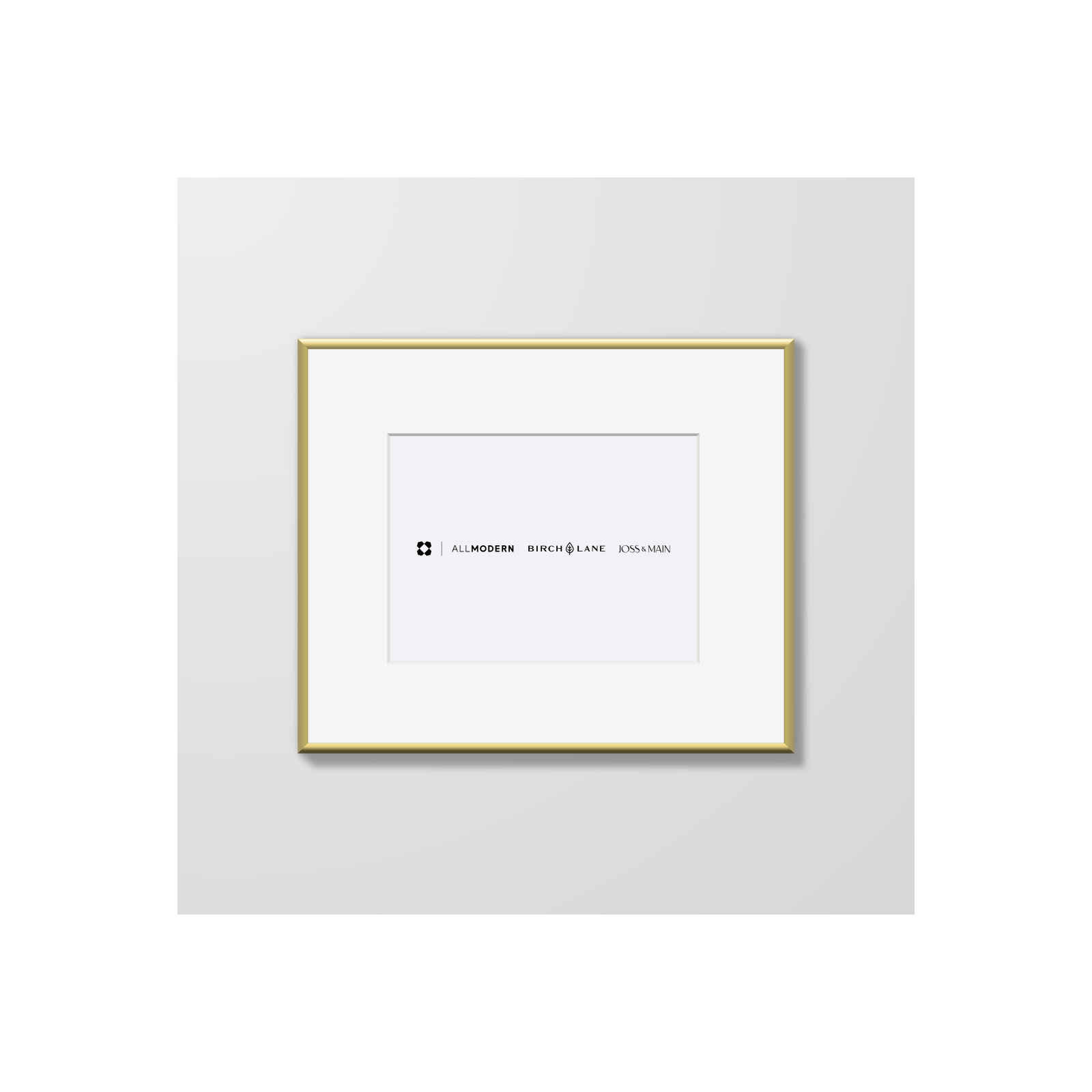 Feronia Metal Picture Frame with Mat, Gold, 7" x 5"