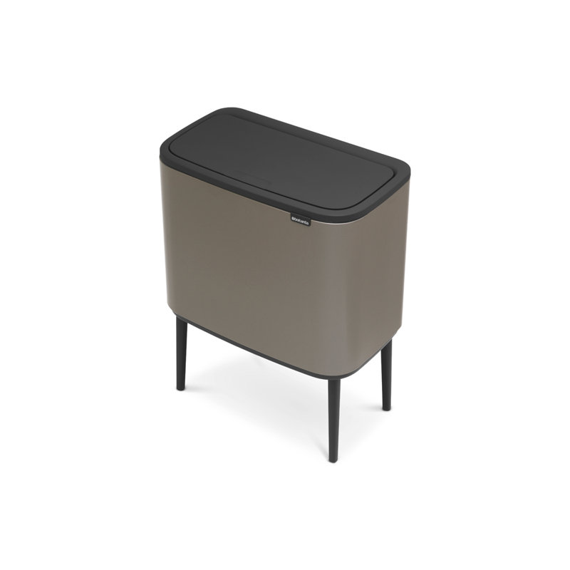 Brabantia Bo Touch Top Trash Can, 9.5 Gallon (36 Liter), Platinum