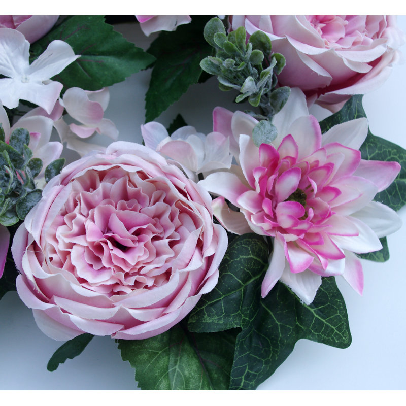 Couronne de polyester 12 po chou, Rose Clair / Vert