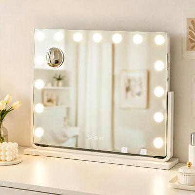 Denas Metal Rectangle Mirror with Hooks
