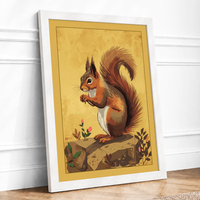 Upright Squirrel Botanical - Framed Print