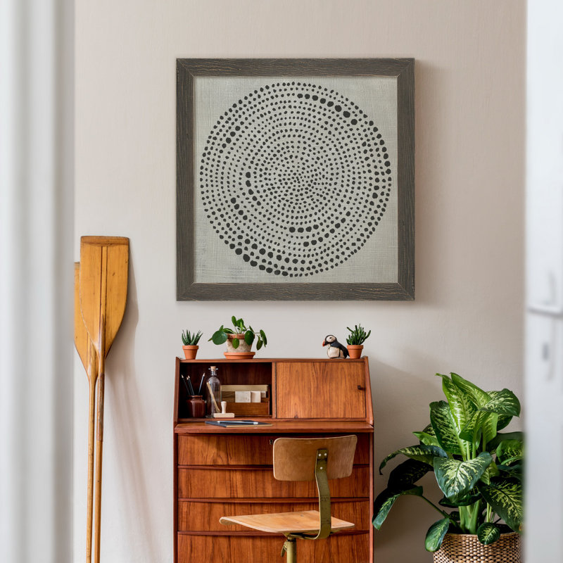 " Mythos I ", 31.5" H x 31.5" W x 1.5" D, Gray Framed