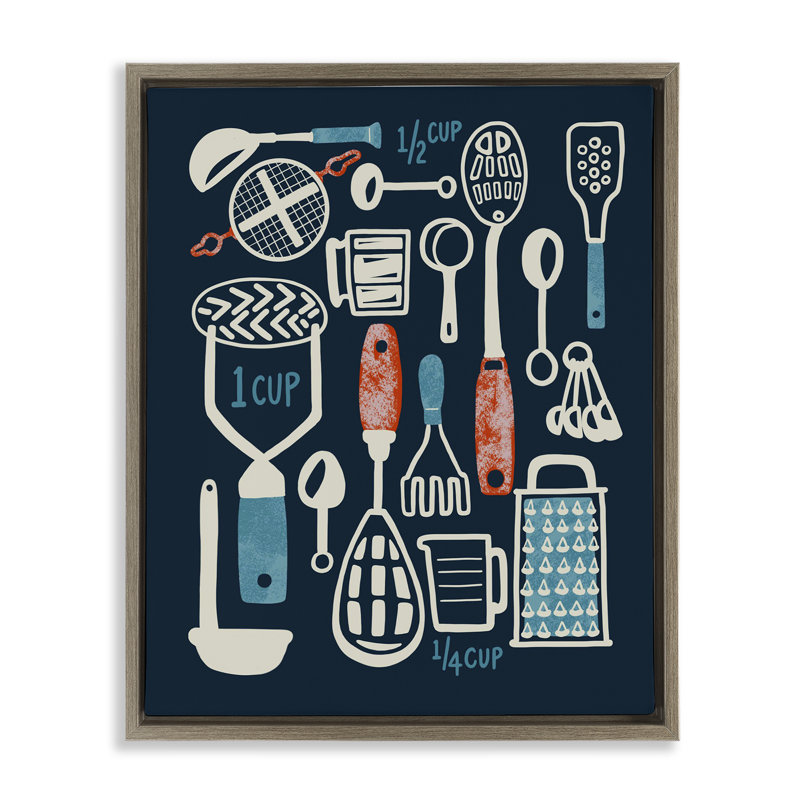 «Cookin 'In The Kitchen», art mural encadré sur toile flottante, design par Connie Summers, H 21 po x l 17 po
