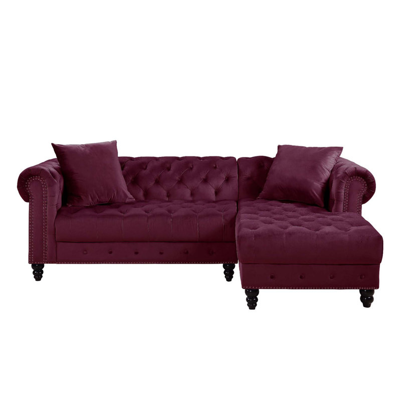 Canapé modulaire capitonné avec 2 coussins Adnelis