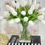 Arrangement de vases hauts 30 tiges ivoire
