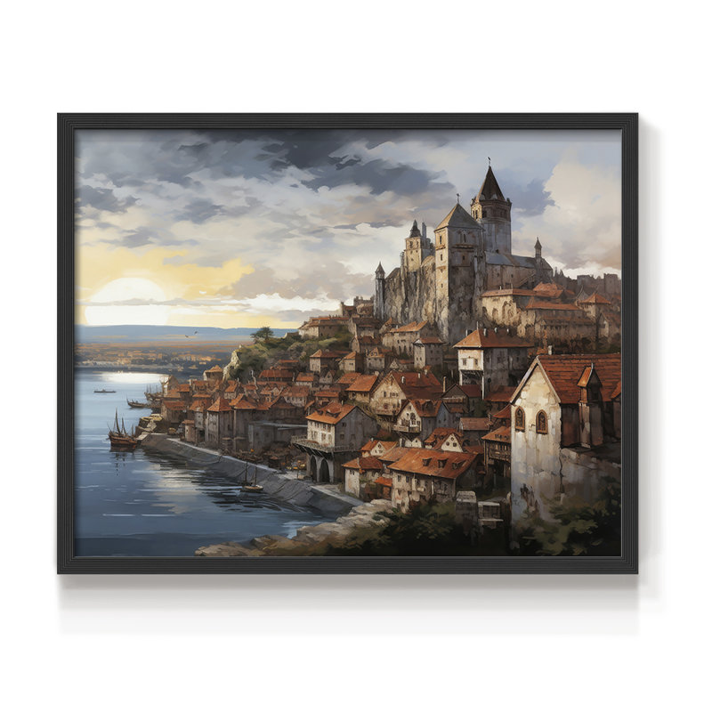Paysage - Lxxxvi - Reproduction encadrée - réversible, H 16 po x l 20 po, Noir