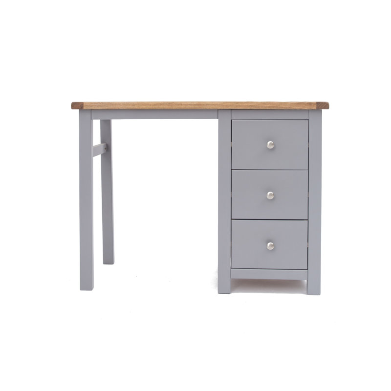 Mikell Modular Writing Desk, Natural/Grey/Chrome