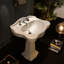 Lavabo de salle de bain piédestal en céramique blanc avec trop-plein 27,5 po Contea-16965420
