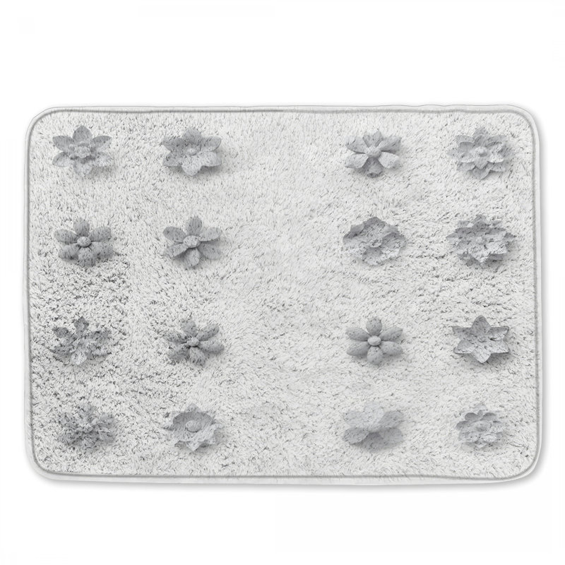 Tapis de bain blanc, L 24 po x L 17 po