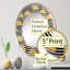 Abstrait miroir mural ovale, motif de parapluie jaune et gris-96240744