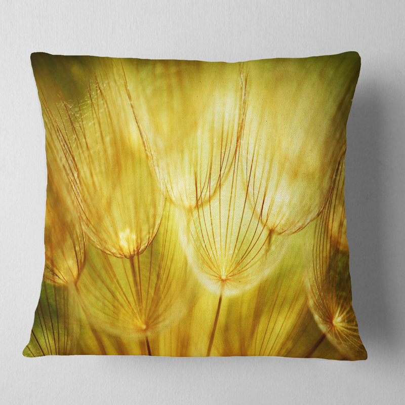 Coussin floral pissenlit à fleurs douces, 18 po x 18 po, Coussin décoratif