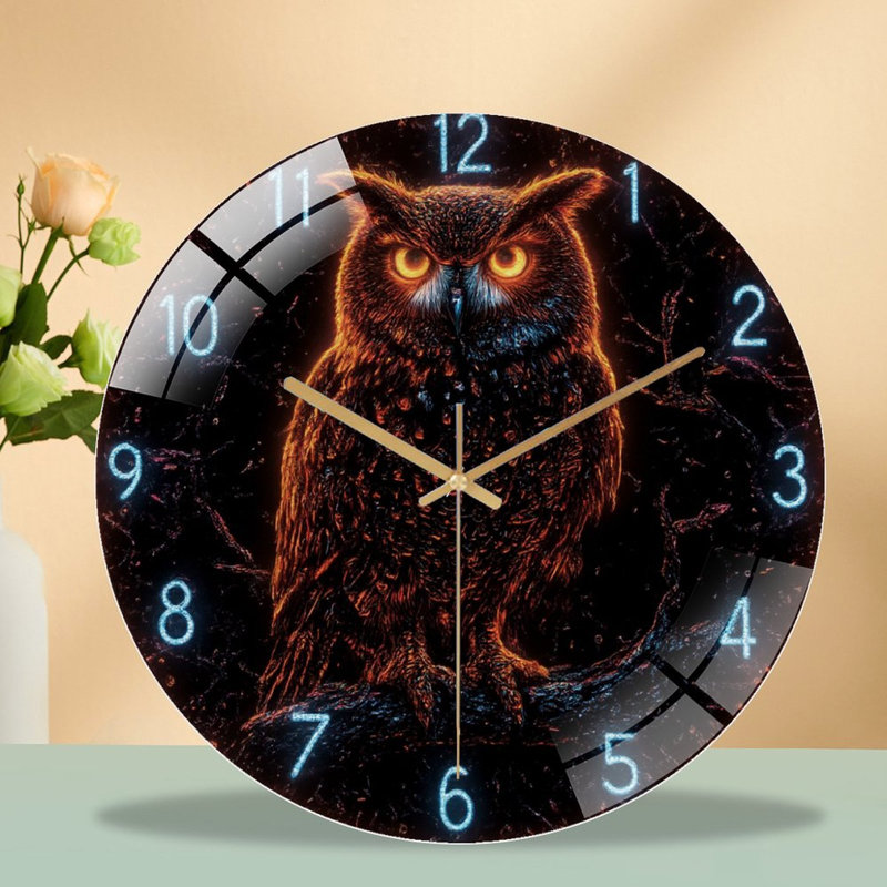 Horloge murale en verre effet néon
