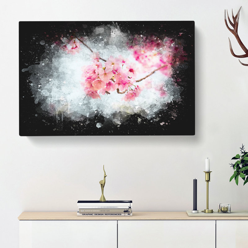 Pink Sakura Blossom Tree In Bloom - Wrapped Canvas, 40cm H x 60cm W x 3cm D