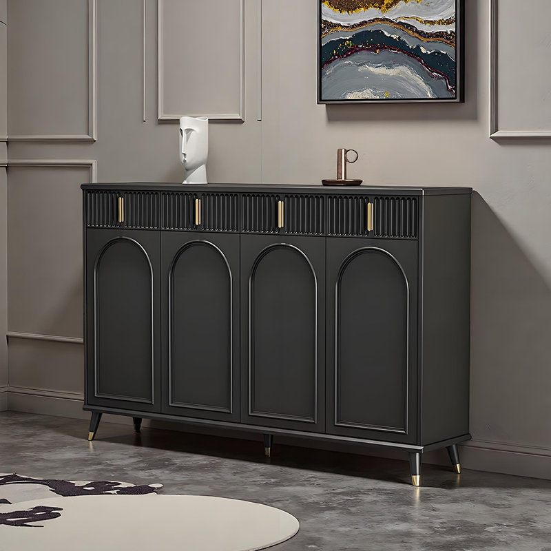 Rangement à chaussures romantique de style français, Noir, 40.16" H x 55.12" W x 13.39" D