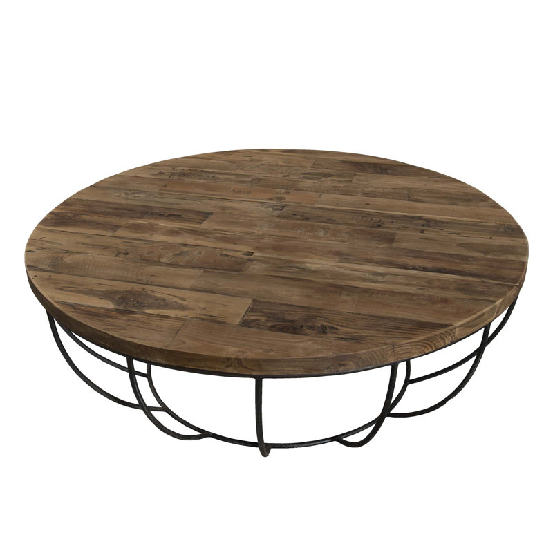 Sandrine Pedestal Coffee Table, 35cm H x 100cm W x 100cm D, Brut