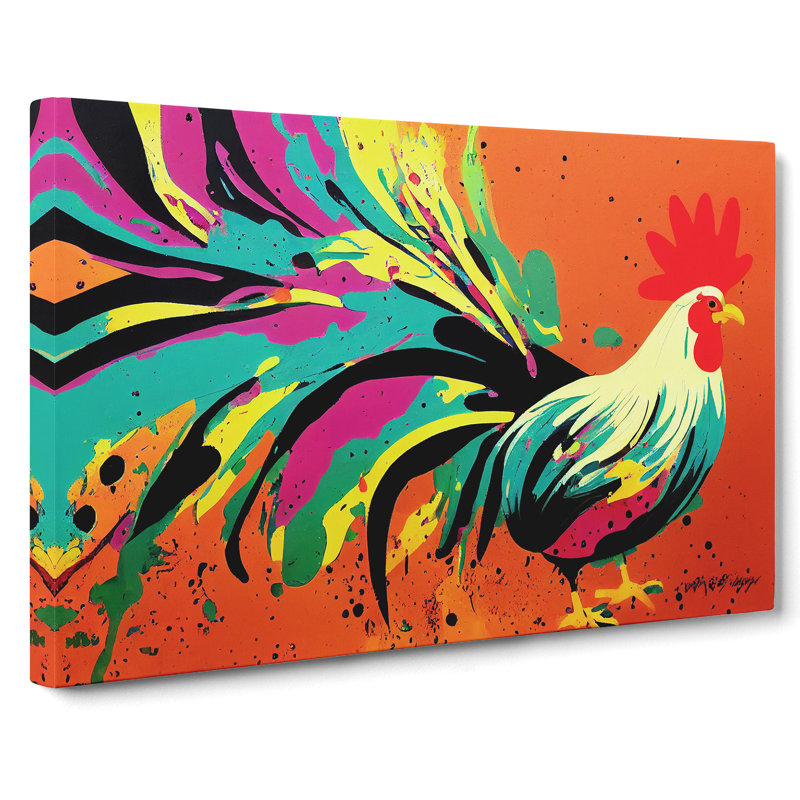 Rooster Splash Vol.3 Abstract - Wrapped Canvas, 50cm H x 76cm W x 3cm D