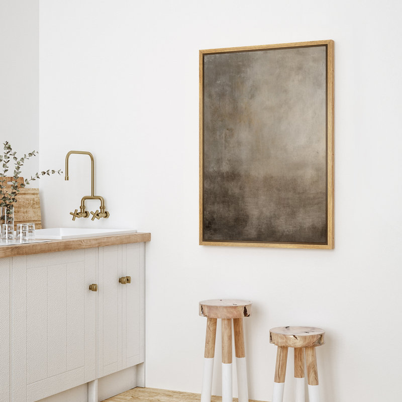 Abstrait brun tranquille, paysage rustique, illustrations, Naturel, H 24 po x l 16 po