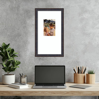 Cadre photo en bois foncé bronze