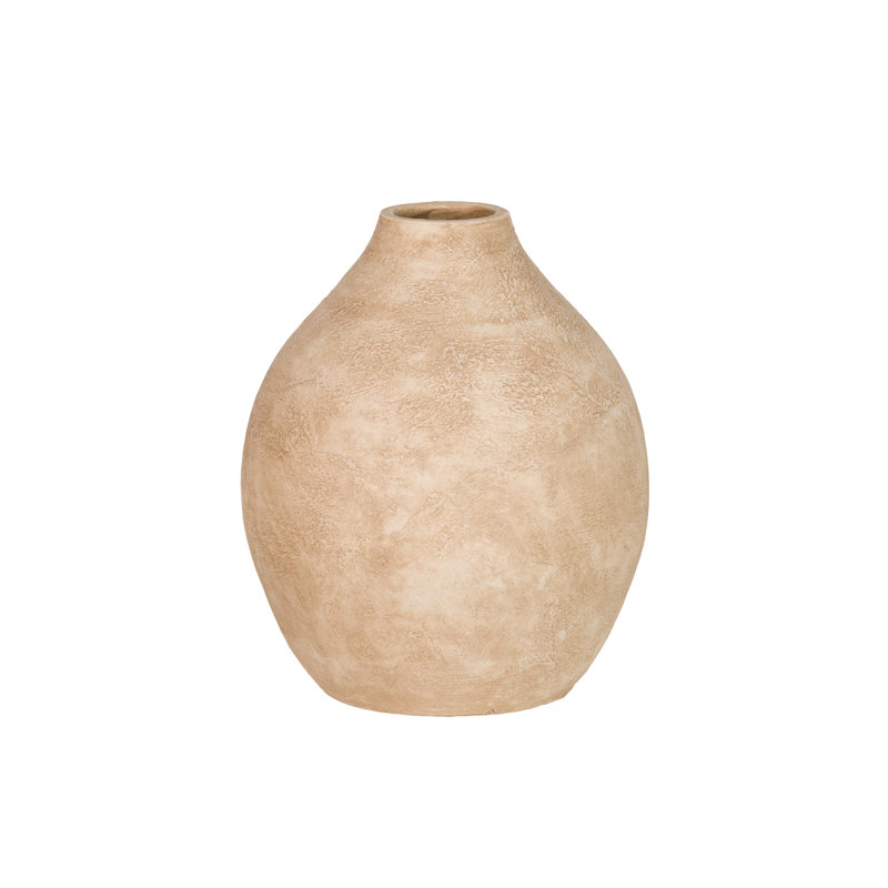Ceramic / Porcelain Table Vase, Beige, 30cm H x 26cm W x 26cm D