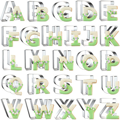 26-Piece Alphabet Cookie Cutter Set – Stainless Steel Letter Cutters for Baking & Crafts