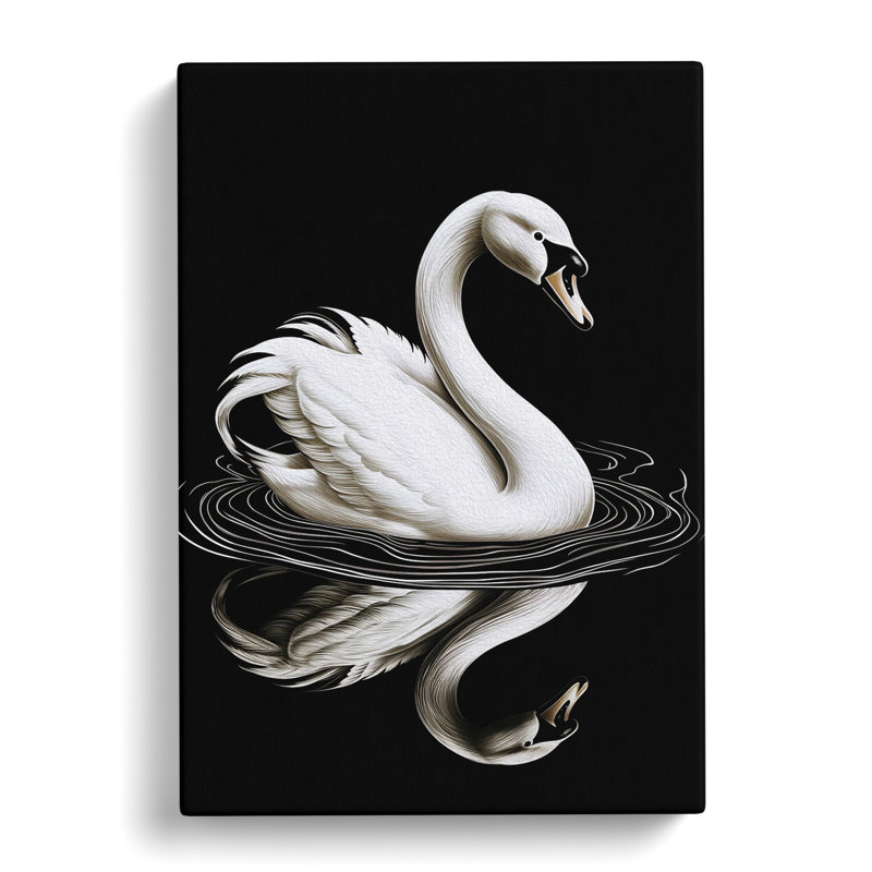 Swan Line - Wrapped Canvas, 76cm H x 50cm W x 3cm D