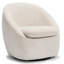 Fauteuil d'appoint moderne pivotant en tonneau avec tissu chenille-1771987788