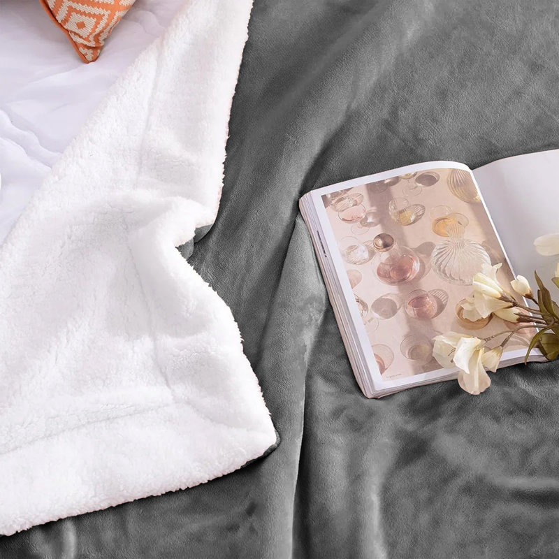 Couverture en molleton doux Microplush, Grand lit, Argent argent