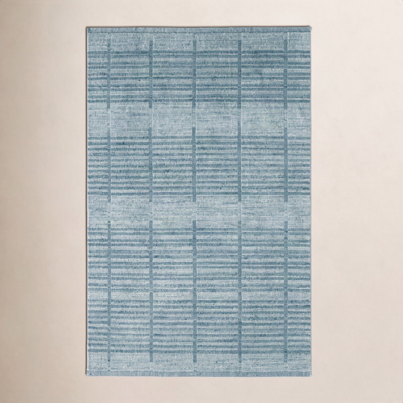 Tapis bleu tissé à la main Jaipur Living Megara ITD03 (10 pi x 14 pi), Rectangle 10 pi x 14 pi, Bleu