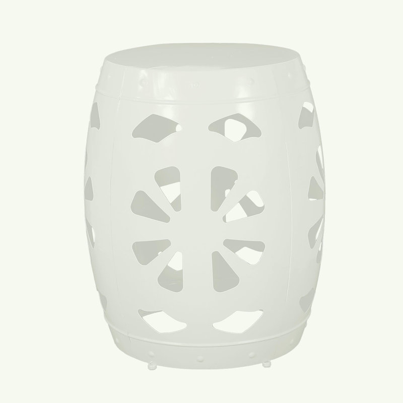 Table d'appoint en métal, Blanc