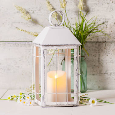 D-groee Mini Lantern, Vintage Small Candle Lanterns with Flickering LED Candle for Indoor Lanterns Christmas Decorative Home Decor, Wedding Hanging