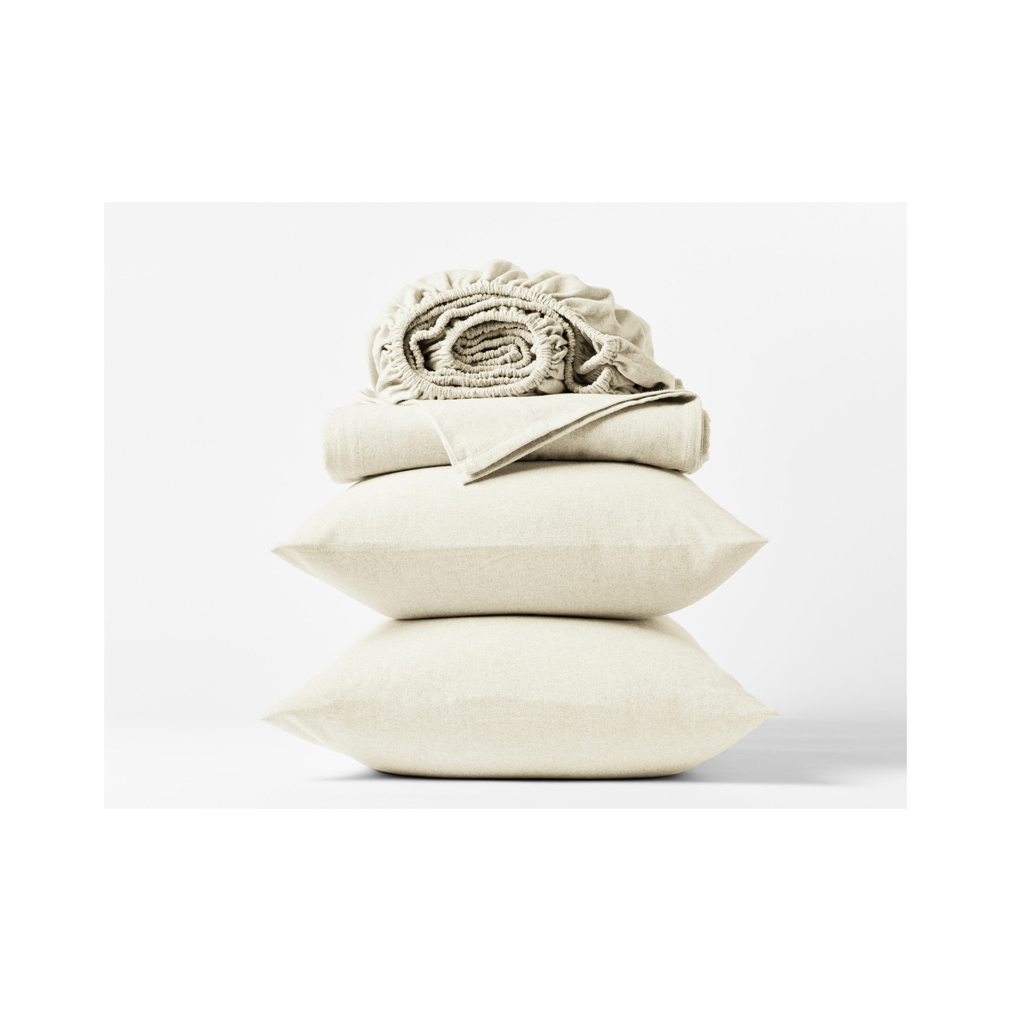 Cloud 100% Cotton Flannel Sheet Set, Undyed, California King Sheet Set with 2 Pillowcases