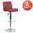 Nusbaum Vinyl Adjustable Height Barstool with Rolled Seat and Chrome Base-628948596