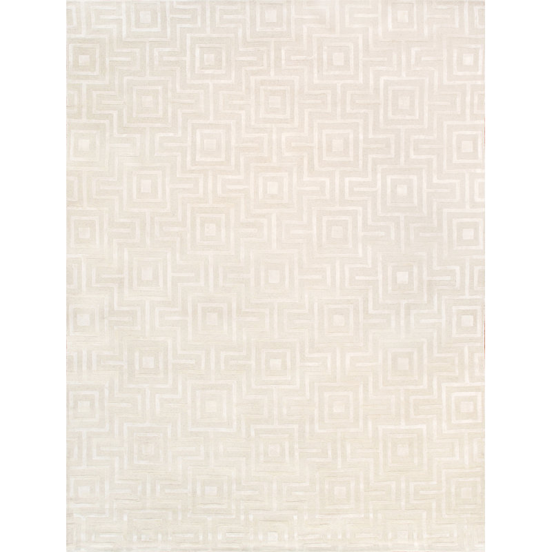 Tapis ivoire touffeté à la main Edgy, Rectangle 5 pi x 8 pi